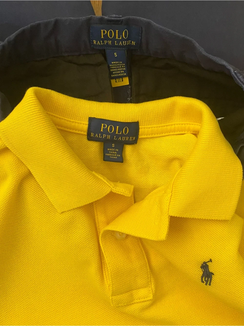 Ralph Lauren Yellow Polo with Straight Abrasion Twill Pants Set